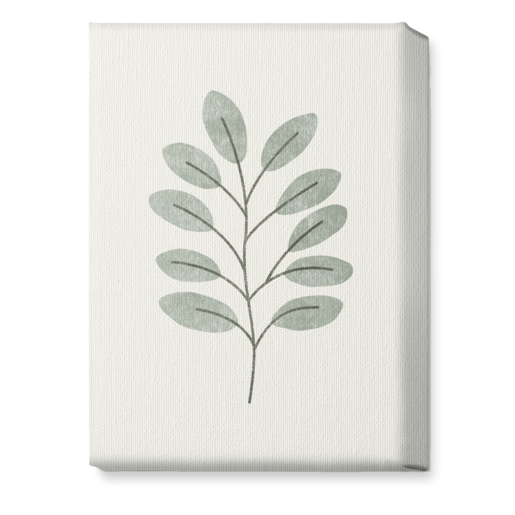 Botanical Greenery - Green Wall Art, No Frame, Single piece, Canvas, 10x14, Gray