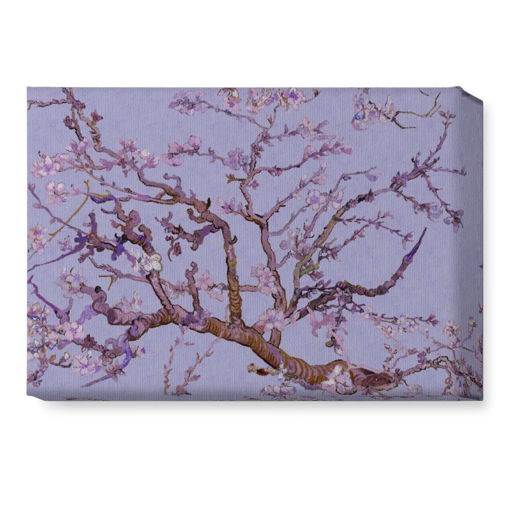 Almond Blossom - Purple Wall Art, No Frame, Single piece, Canvas, 10x14, Purple