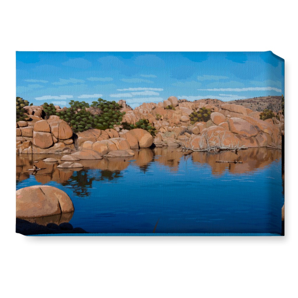 Shore of Watson Lake Wall Art, No Frame, Single piece, Canvas, 10x14, Blue
