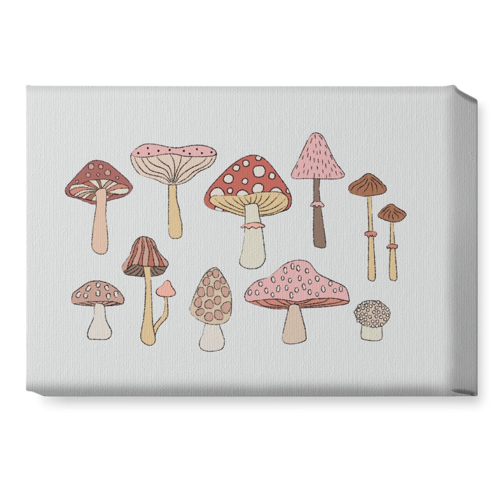 Mushrooms - Blush Wall Art, No Frame, Single piece, Canvas, 10x14, Pink