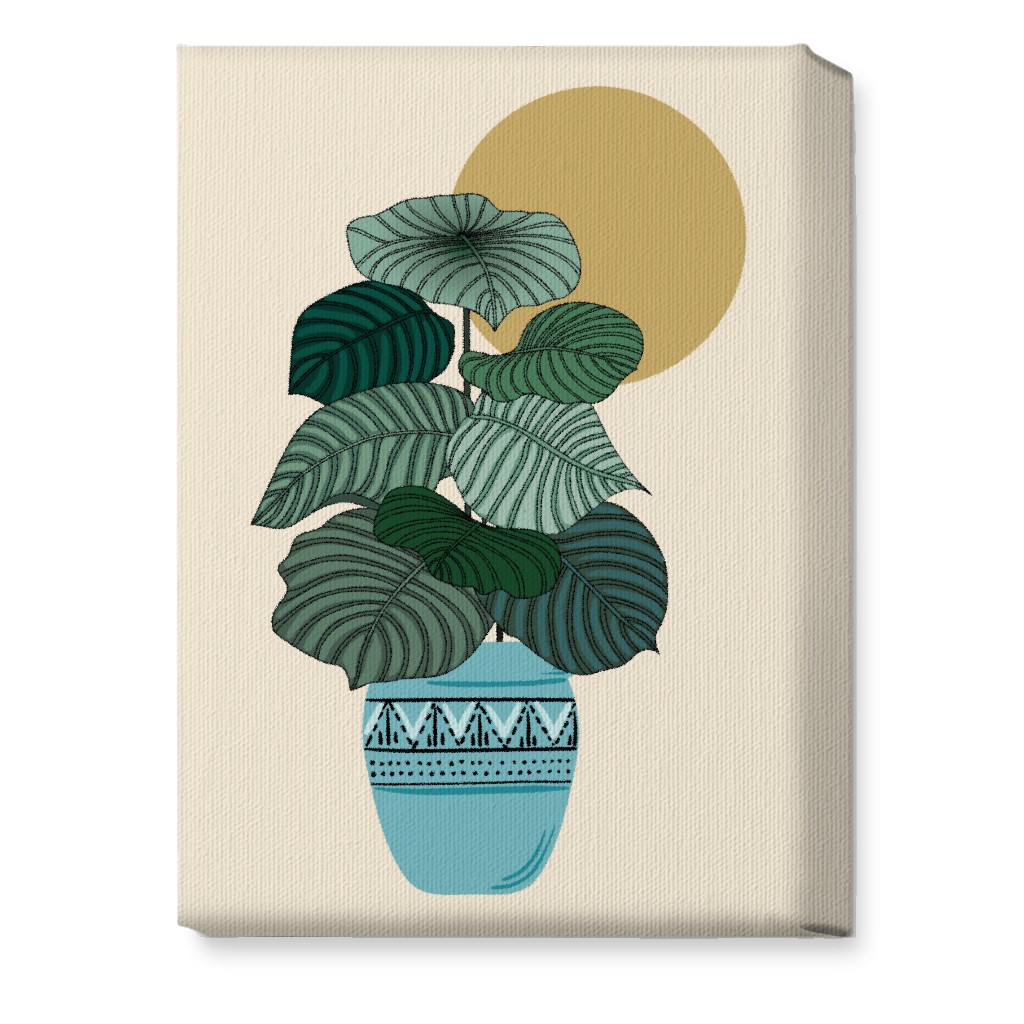 Calla - Green and Beige Wall Art, No Frame, Single piece, Canvas, 10x14, Green, Classic Green