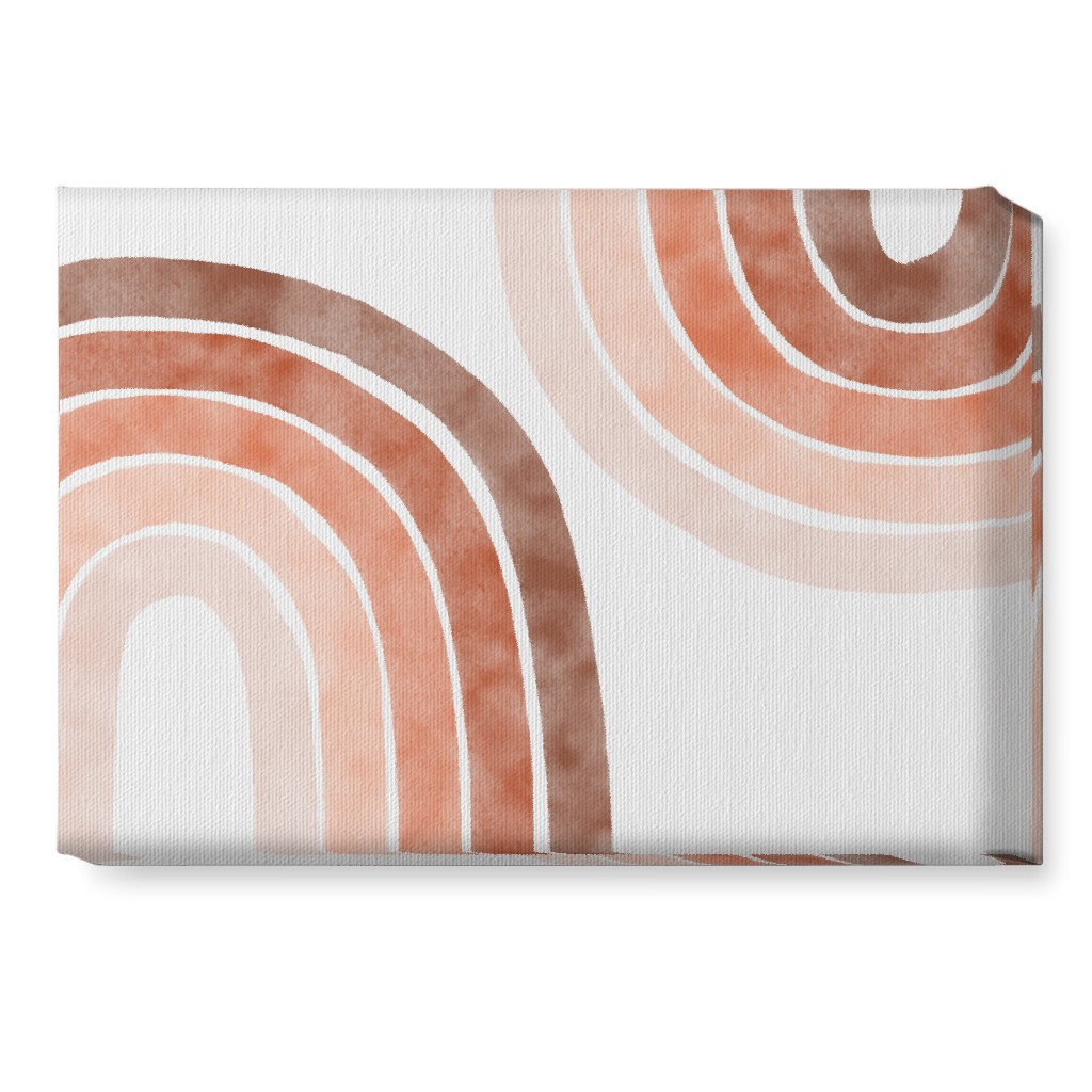 Boho Rainbows - Warm Neutral Wall Art, No Frame, Single piece, Canvas, 10x14, Pink, Bright Pink