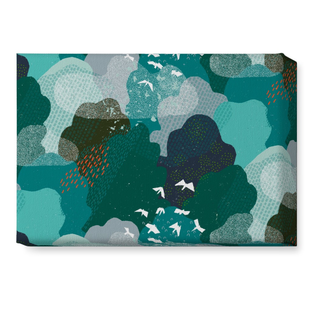 Forest Bird's Eye View - Green Wall Art, No Frame, Single piece, Canvas, 10x14, Green, Classic Green