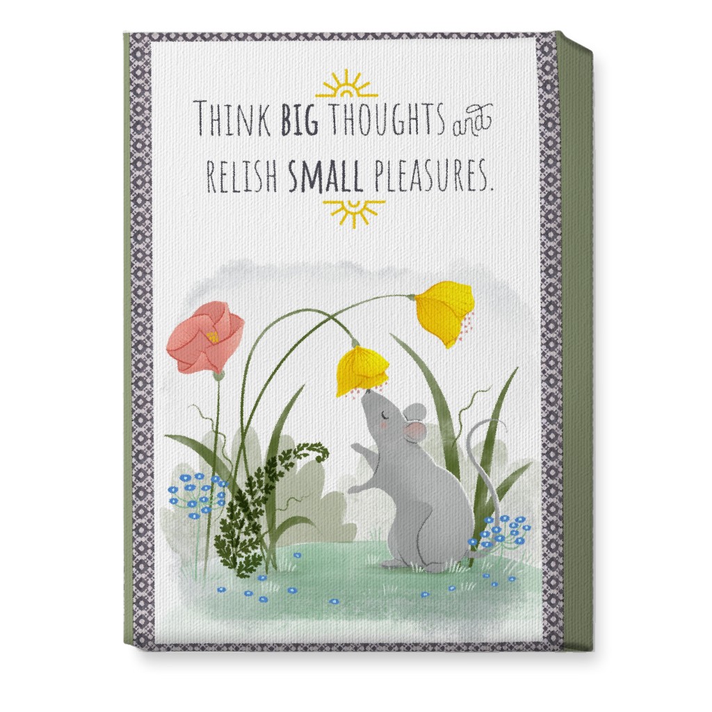Big Thoughts Small Pleasures Mouse Wall Art, No Frame, Single piece, Canvas, 10x14, Multicolor