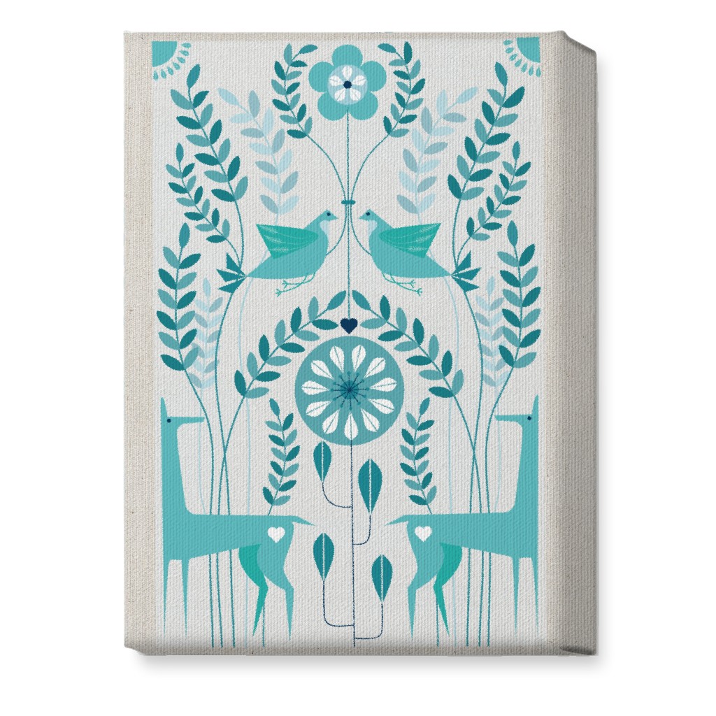 Peaceful Folk of the Forest Wall Art, No Frame, Single piece, Canvas, 10x14, Blue