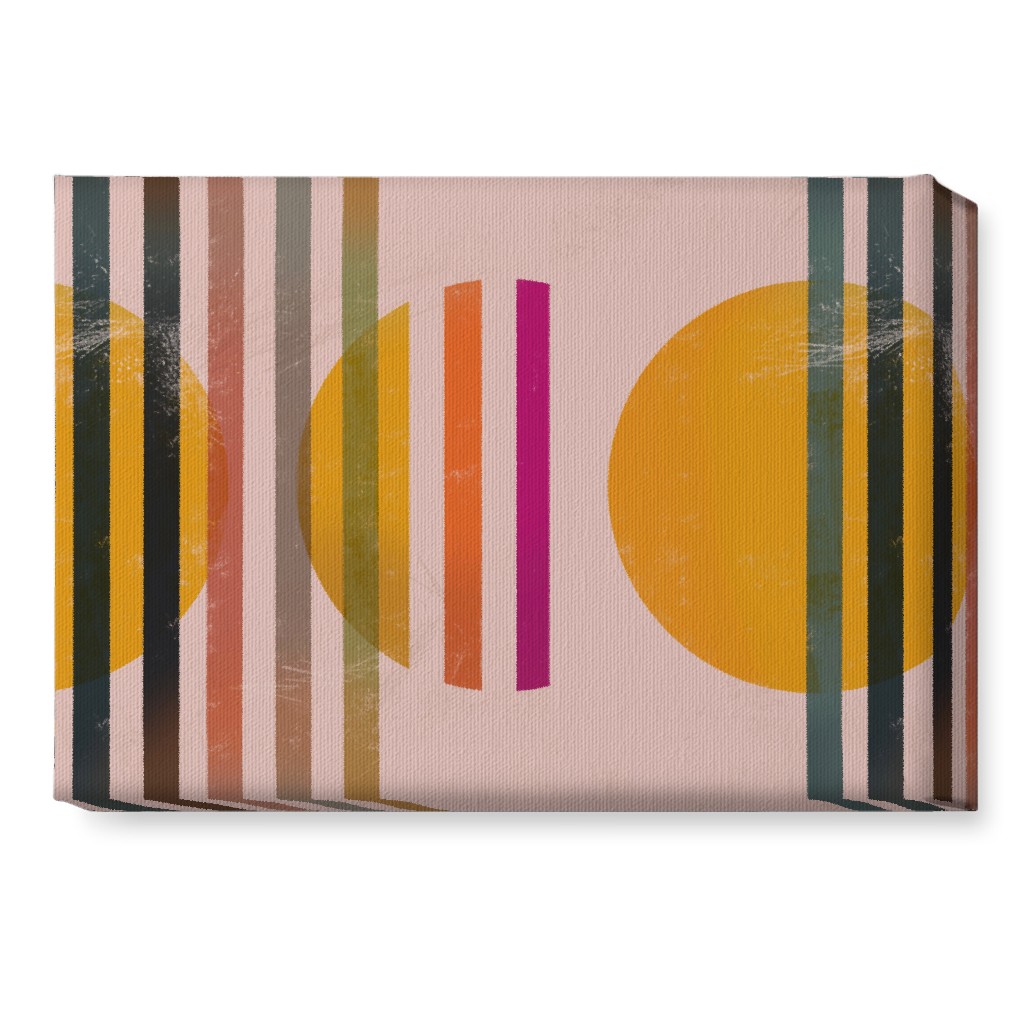 Abstract Cali Sunset - Multi on Pink Wall Art, No Frame, Single piece, Canvas, 10x14, Multicolor