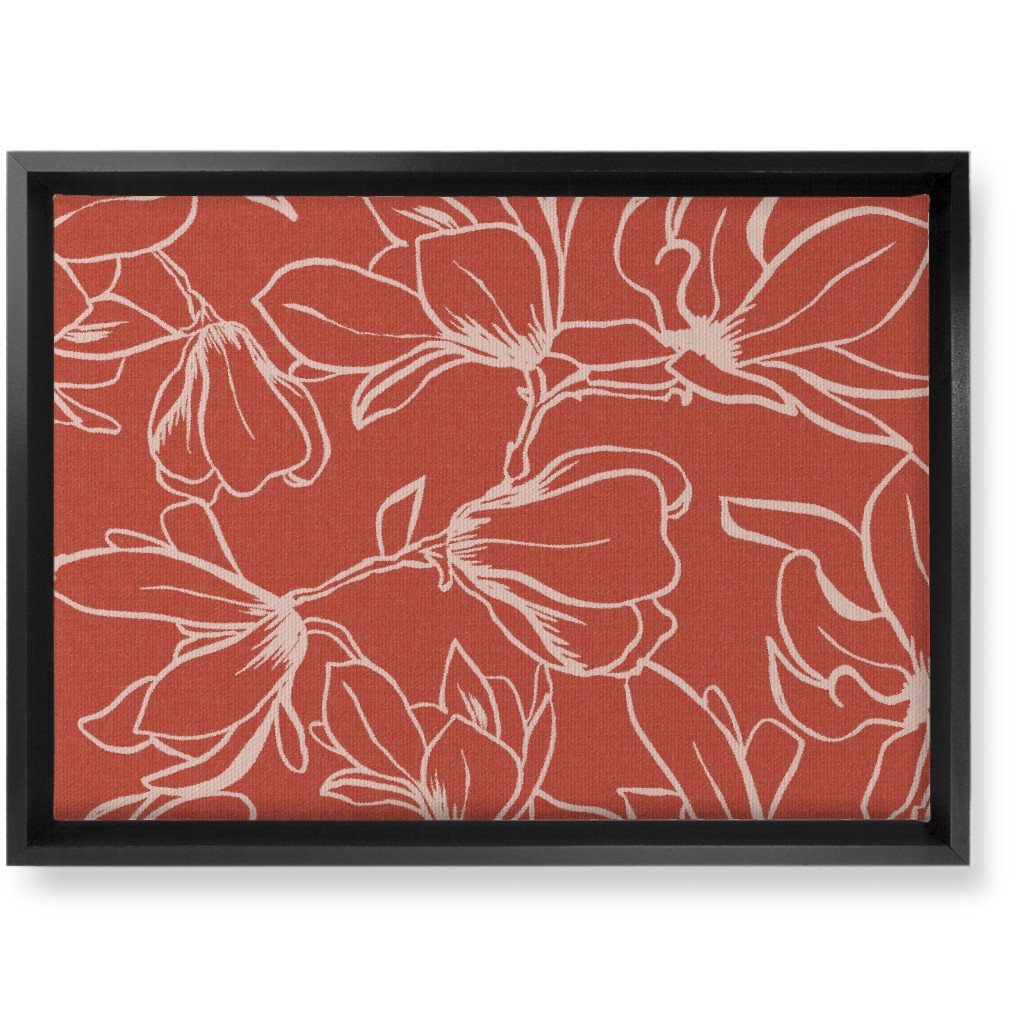 Magnolia Garden Wall Art, Black, Single piece, Canvas, 10x14, Red, Fawn