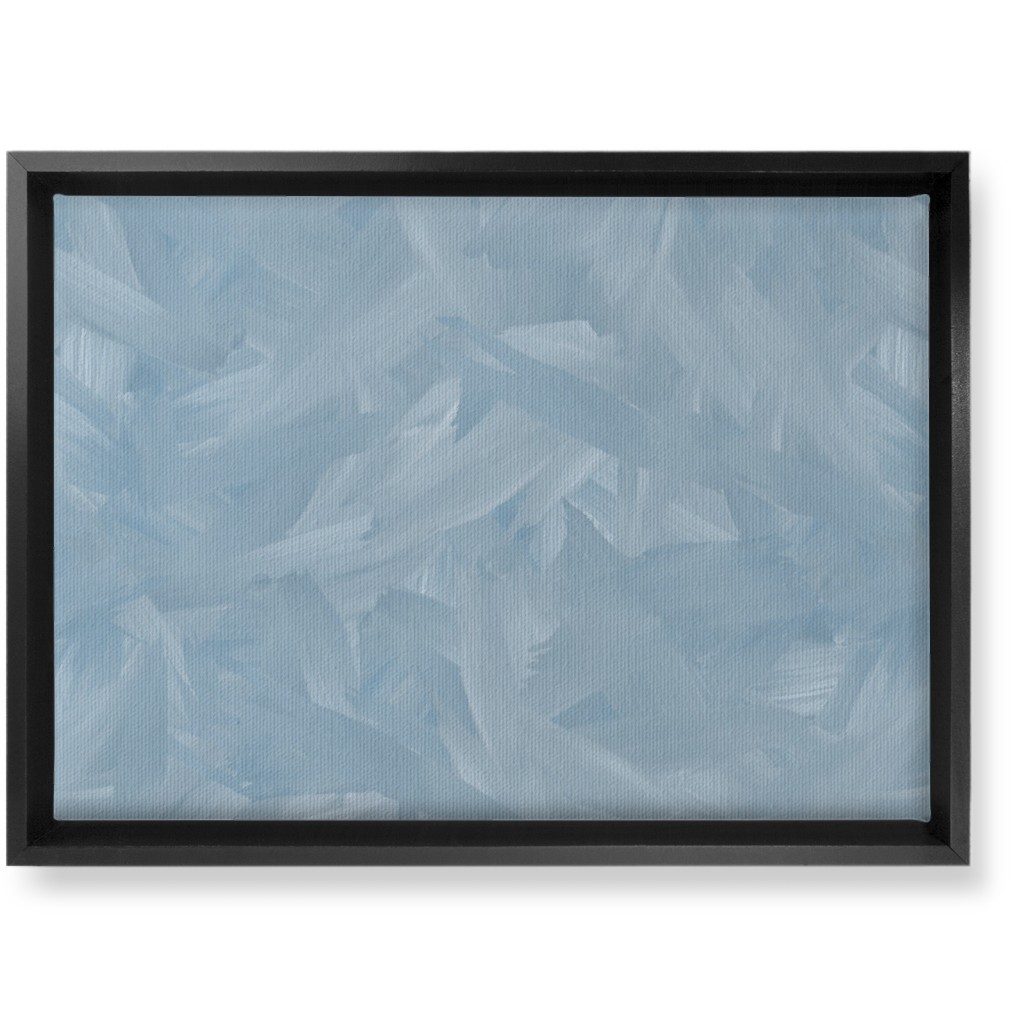 Brushstroke Wash - Light Blue Wall Art, Black, Single piece, Canvas, 10x14, Blue