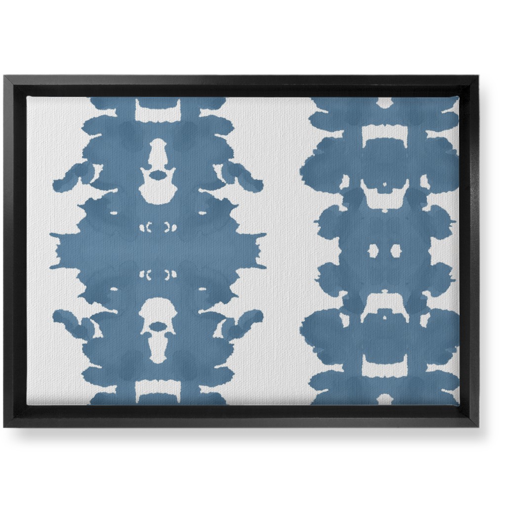 Double Inkblot - Blue Wall Art, Black, Single piece, Canvas, 10x14, Blue, True Blue