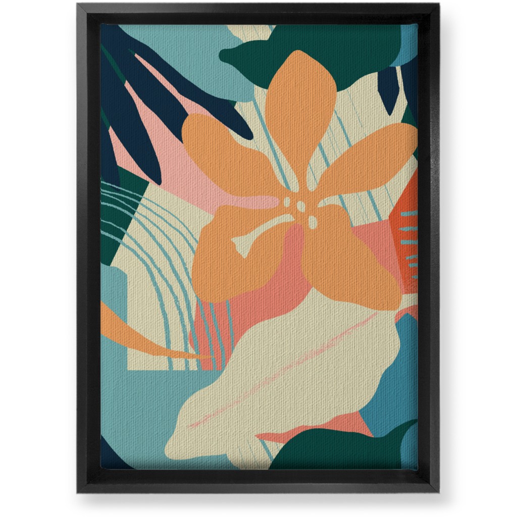 Abstract Magnolia - Multi Wall Art, Black, Single piece, Canvas, 10x14, Multicolor