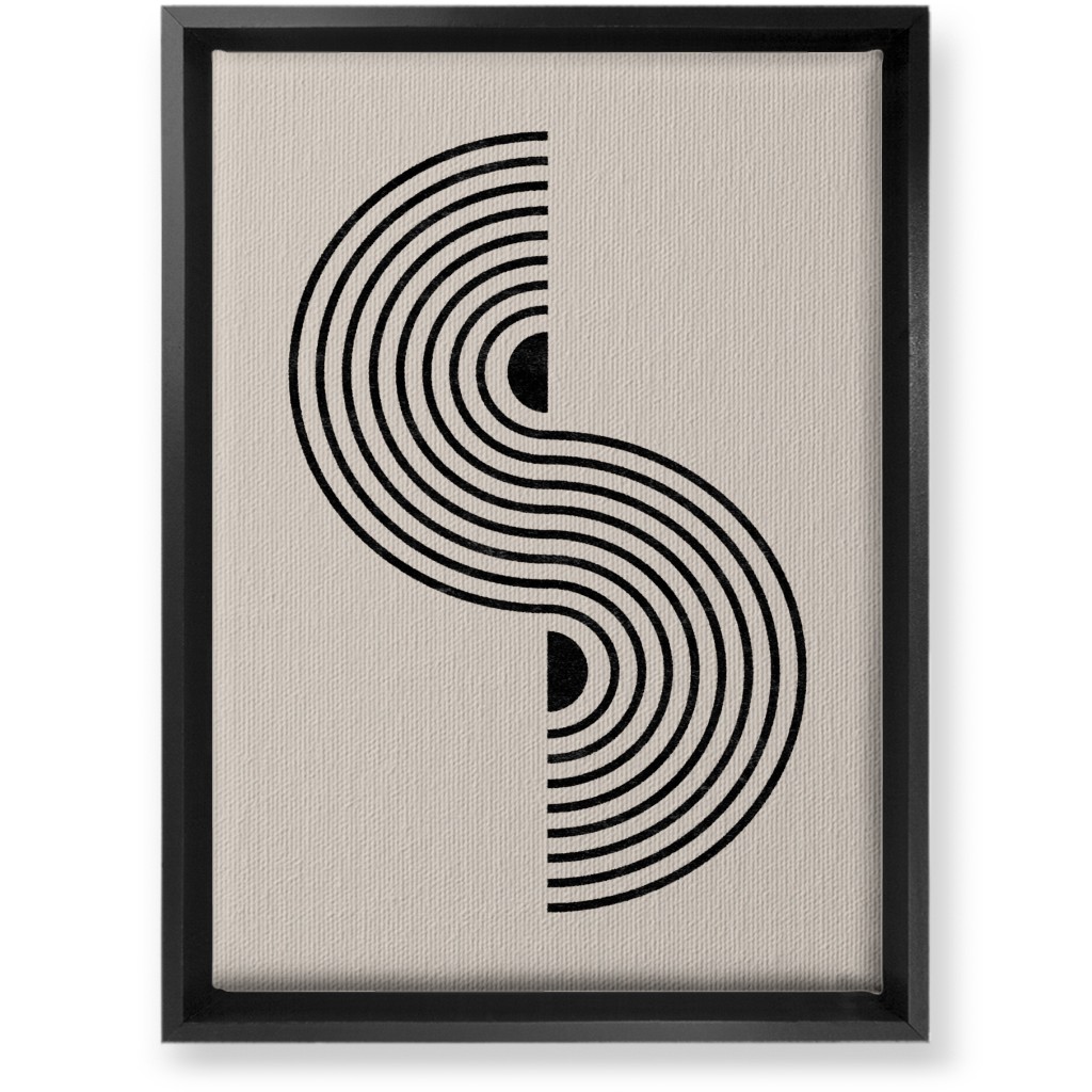 Minimal Geometric Lines - Neutral Wall Art, Black, Single piece, Canvas, 10x14, Beige, Pearl