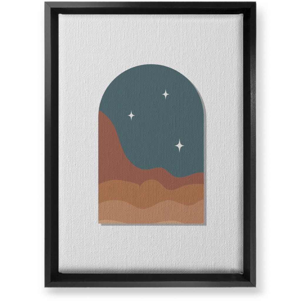 Abstract Landscapes in Windows Night Wall Art, Black, Single piece, Canvas, 10x14, Multicolor, Hemlock