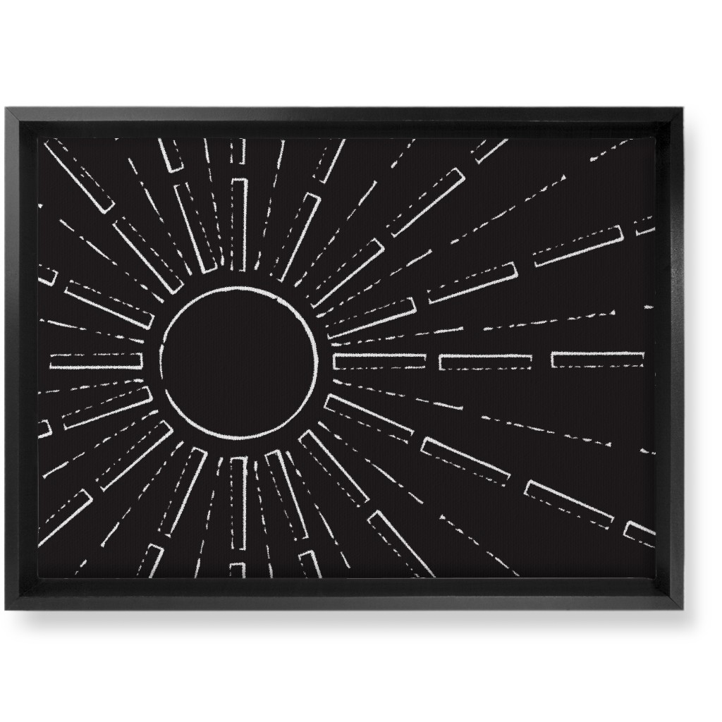 Midcentury Sunburst Wall Art, Black, Single piece, Canvas, 10x14, Black