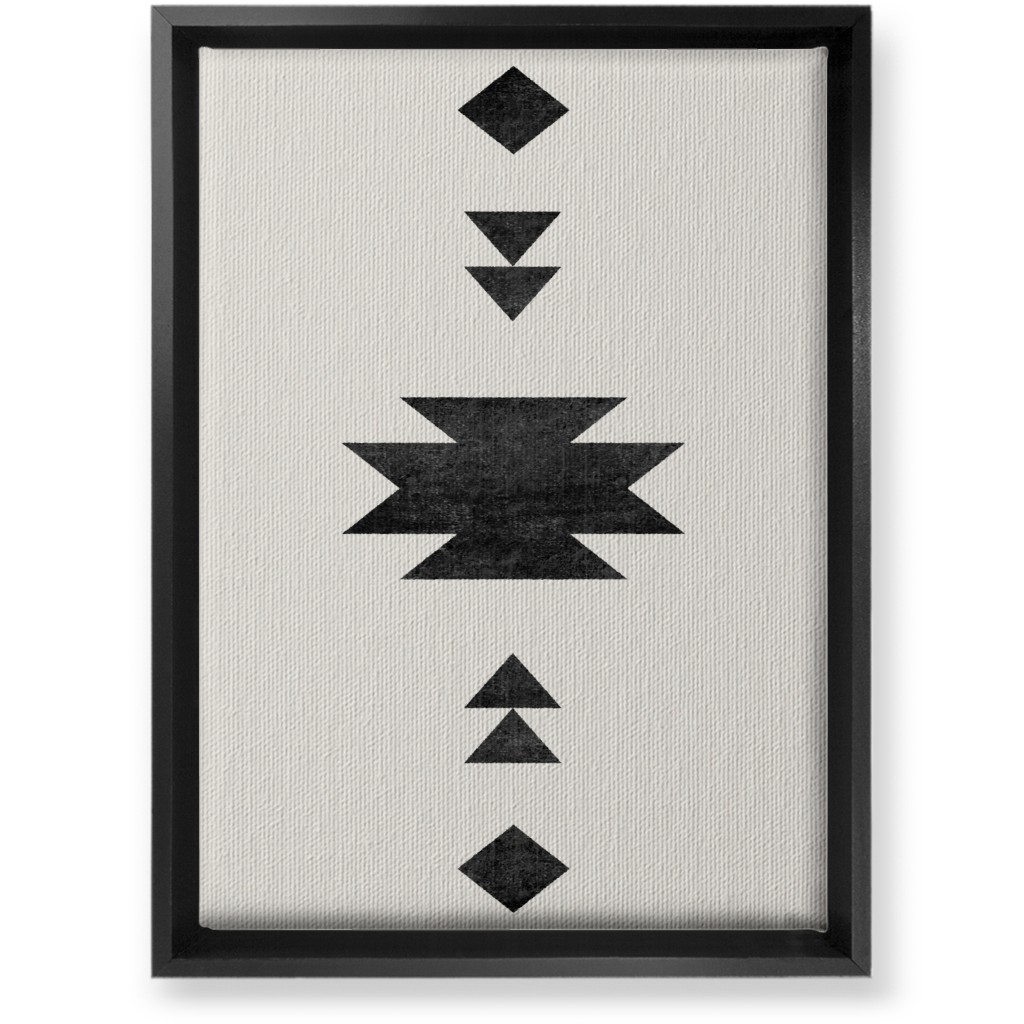 Aztec Southwest - Neutral Wall Art, Black, Single piece, Canvas, 10x14, Beige, Pearl