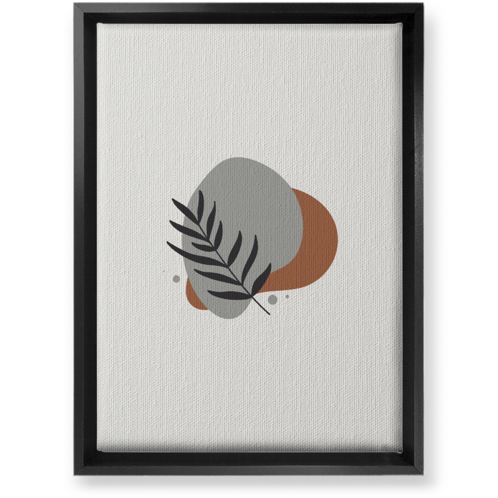 Shapes and Fern Leaf Vi Wall Art, Black, Single piece, Canvas, 10x14, Brown, Silver Lining