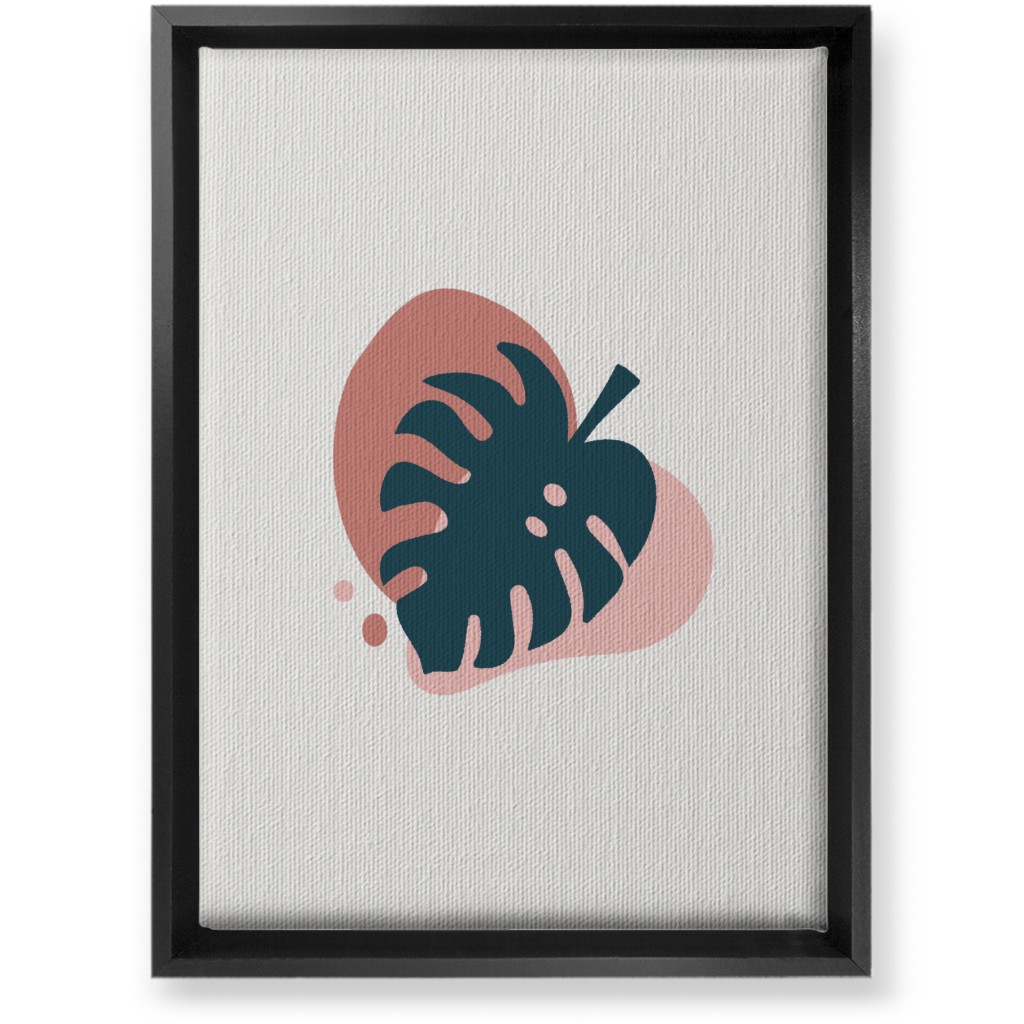 Shapes and Fern Leaf Iv Wall Art, Black, Single piece, Canvas, 10x14, Pink