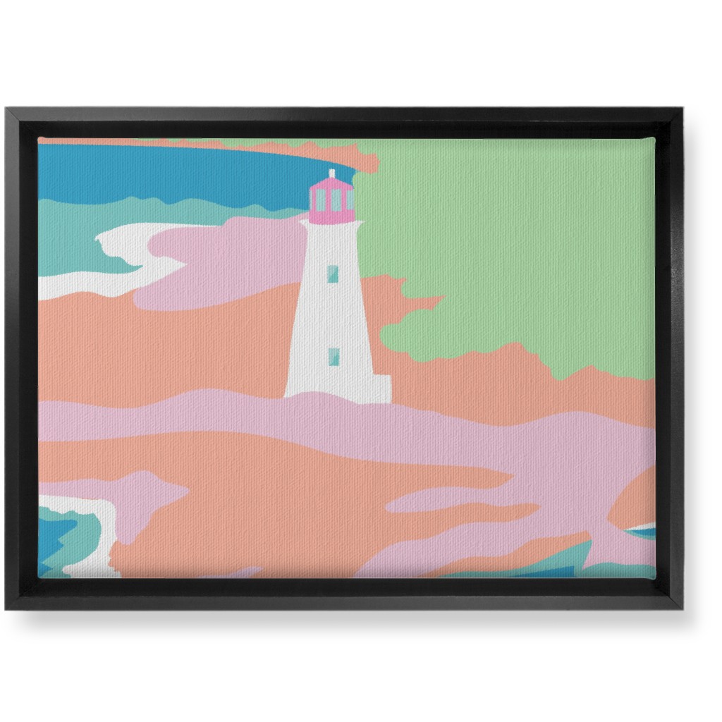 Minimalist Bahamian Lighthouse - Bold Wall Art, Black, Single piece, Canvas, 10x14, Multicolor