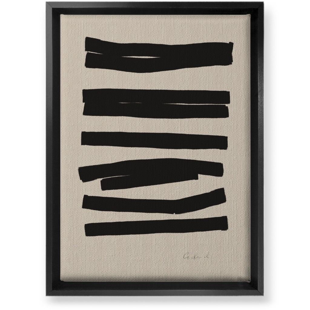 Bold Stripes Abstract Ii Wall Art, Black, Single piece, Canvas, 10x14, Black, Charcoal