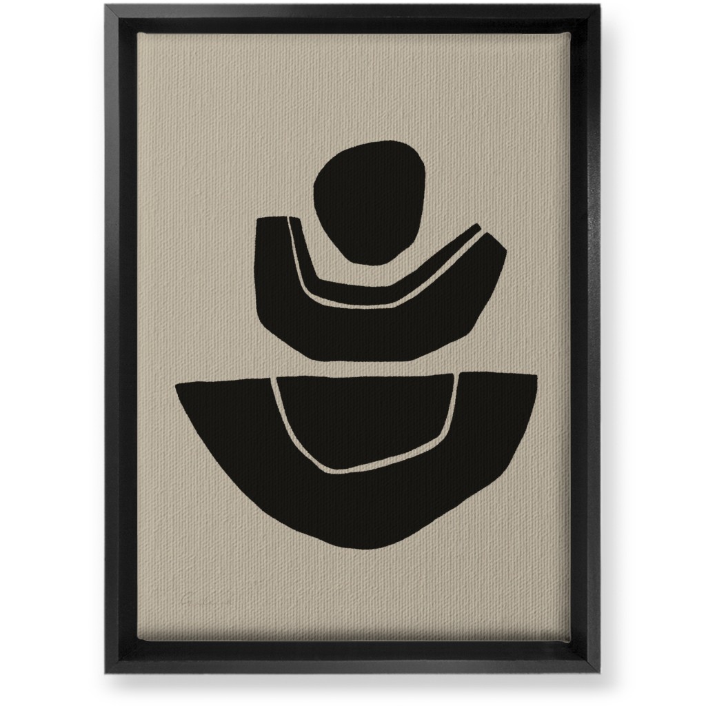 Geometric Abstract Stack Ii Wall Art, Black, Single piece, Canvas, 10x14, Black