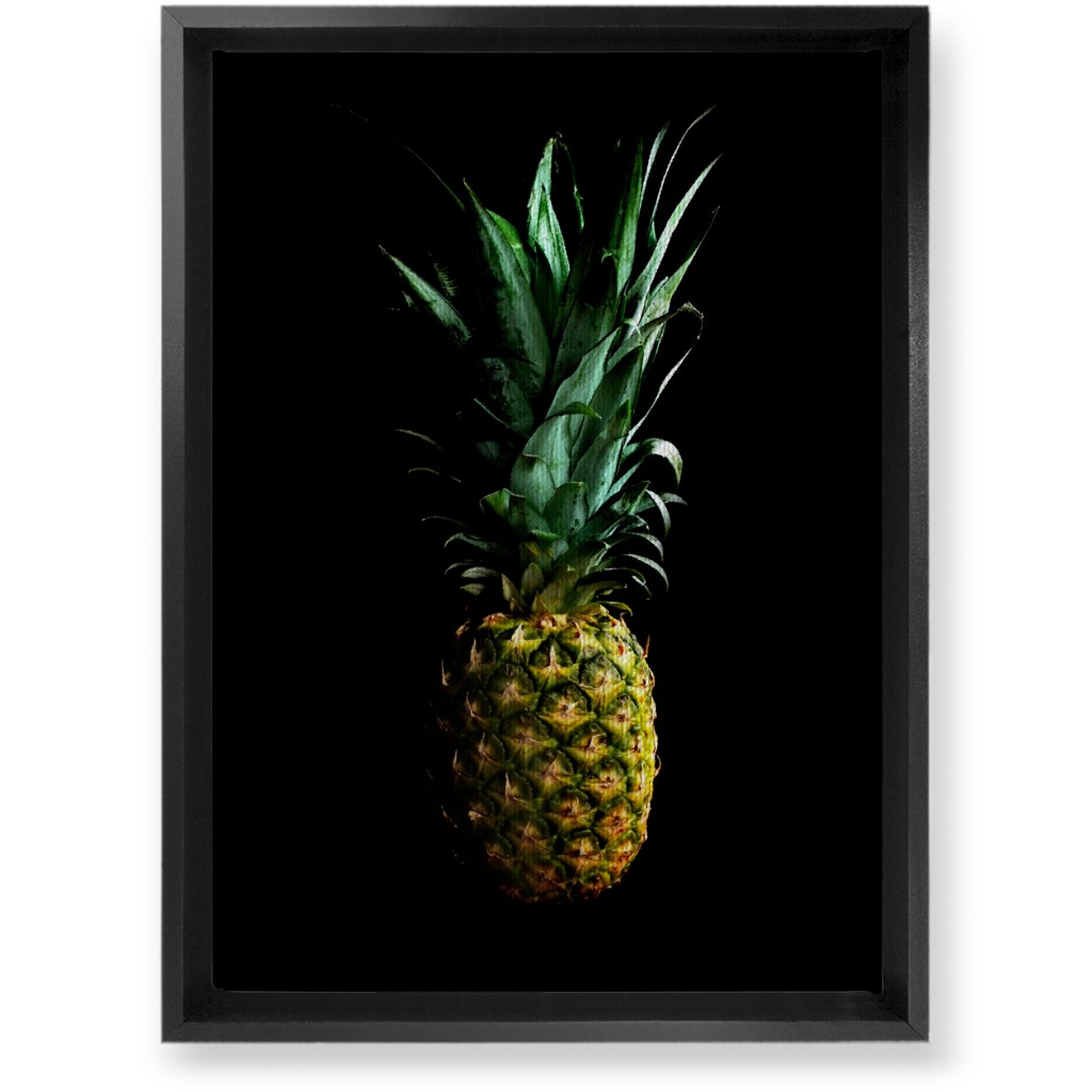 Pineapple - Yellow on Black Wall Art, Black, Single piece, Canvas, 10x14, Black