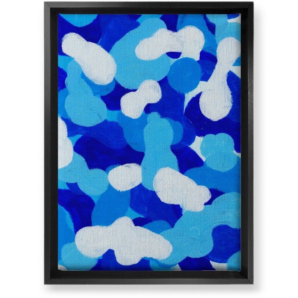 Abstract Cloud - Blue Wall Art, Black, Single piece, Canvas, 10x14, Blue, True Blue