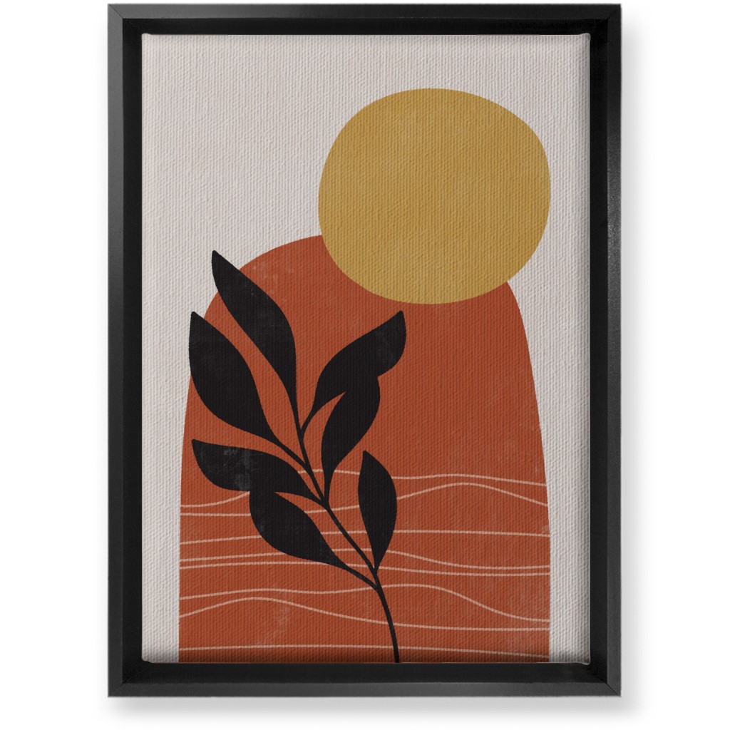 Earthen Plateau - Terracotta Wall Art, Black, Single piece, Canvas, 10x14, Orange, Orange