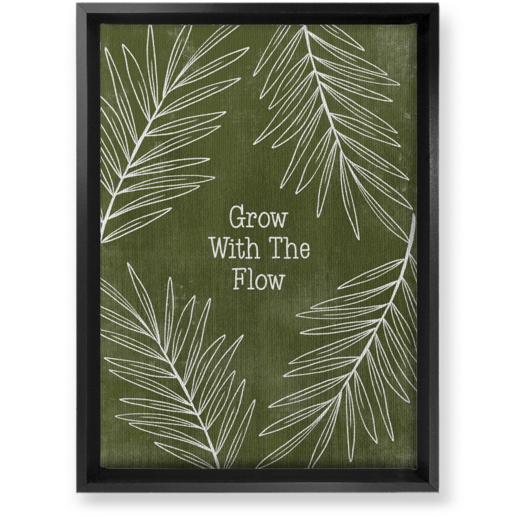 Grow With the Flow - Green Wall Art, Black, Single piece, Canvas, 10x14, Green