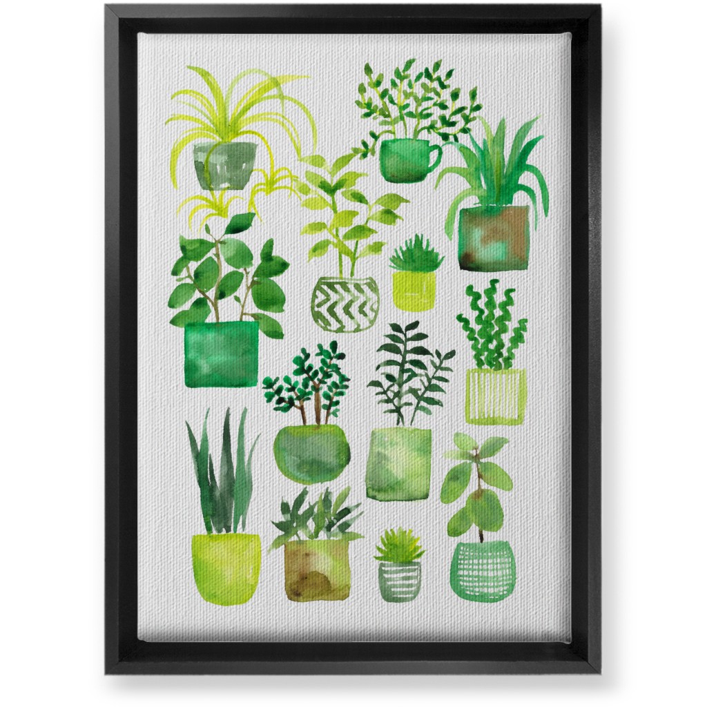 House Plants - Green Wall Art, Black, Single piece, Canvas, 10x14, Green