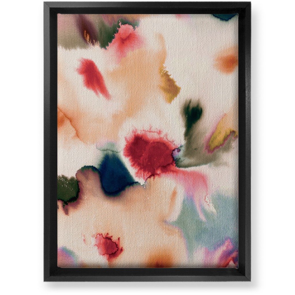 Abstract Watercolor - Warm Wall Art, Black, Single piece, Canvas, 10x14, Pink, Bright Pink