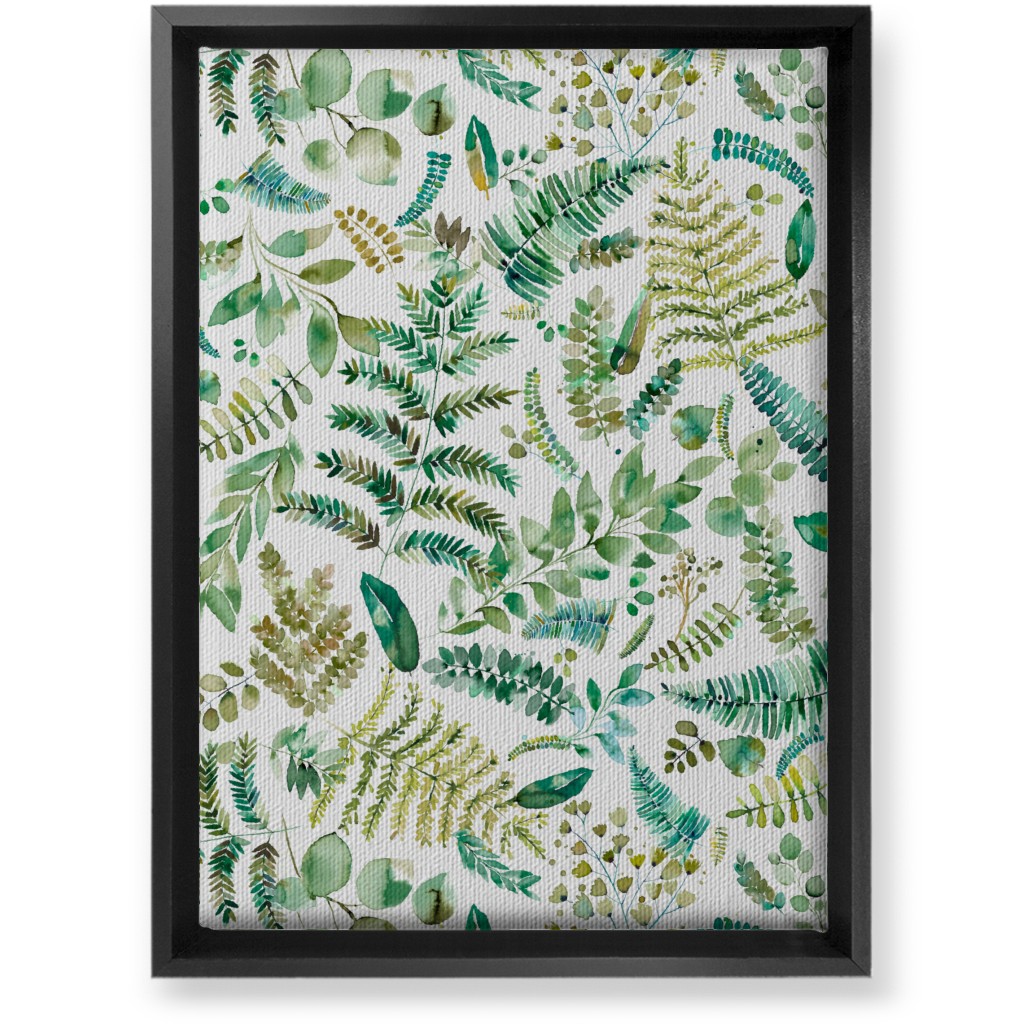 Botanical Collection - Green Wall Art, Black, Single piece, Canvas, 10x14, Green, Classic Green