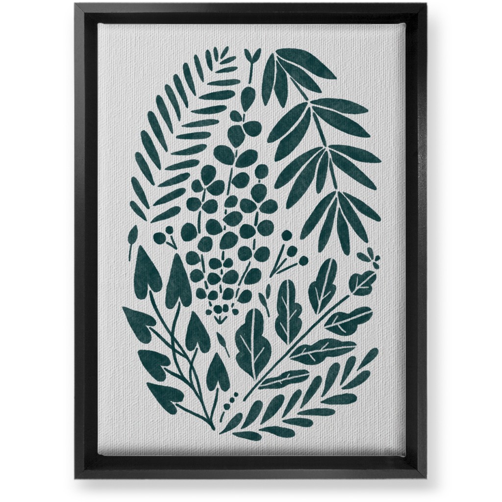 Botanical Composition Wall Art, Black, Single piece, Canvas, 10x14, Green
