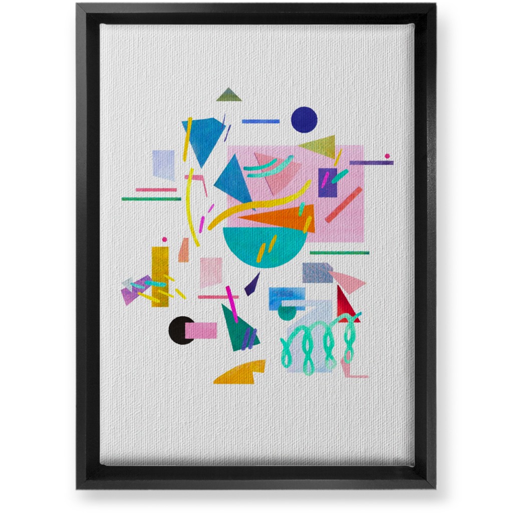 Geometric Collage Pop - Multi Wall Art, Black, Single piece, Canvas, 10x14, Multicolor
