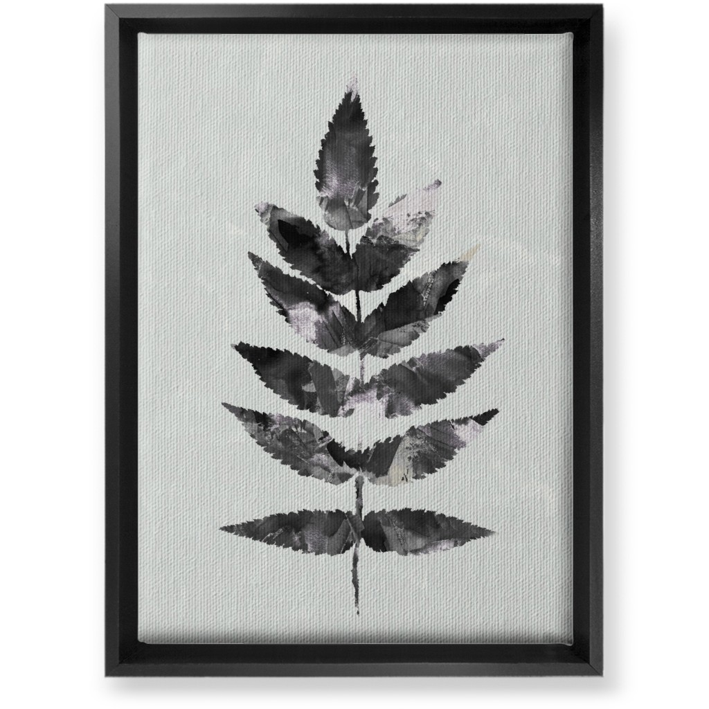 Botanical Leaf Wall Art, Black, Single piece, Canvas, 10x14, Beige