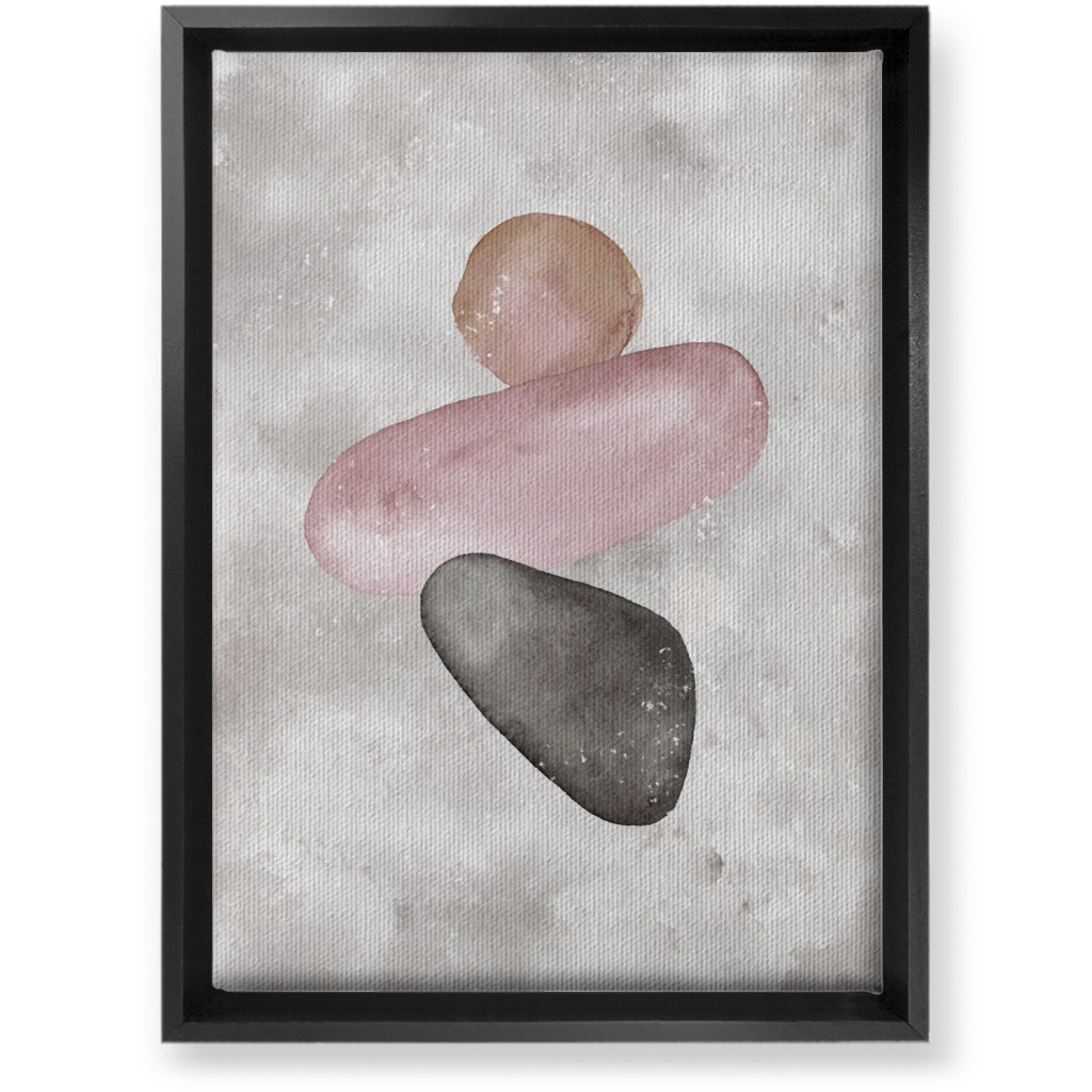 Three Stones Wall Art, Black, Single piece, Canvas, 10x14, Gray