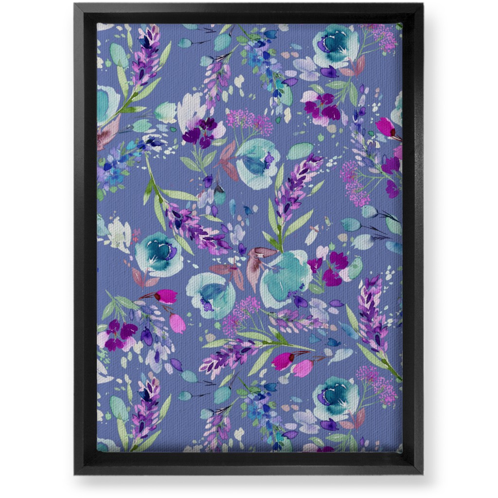 Lavender Bunches - Purple Wall Art, Black, Single piece, Canvas, 10x14, Purple, Purple