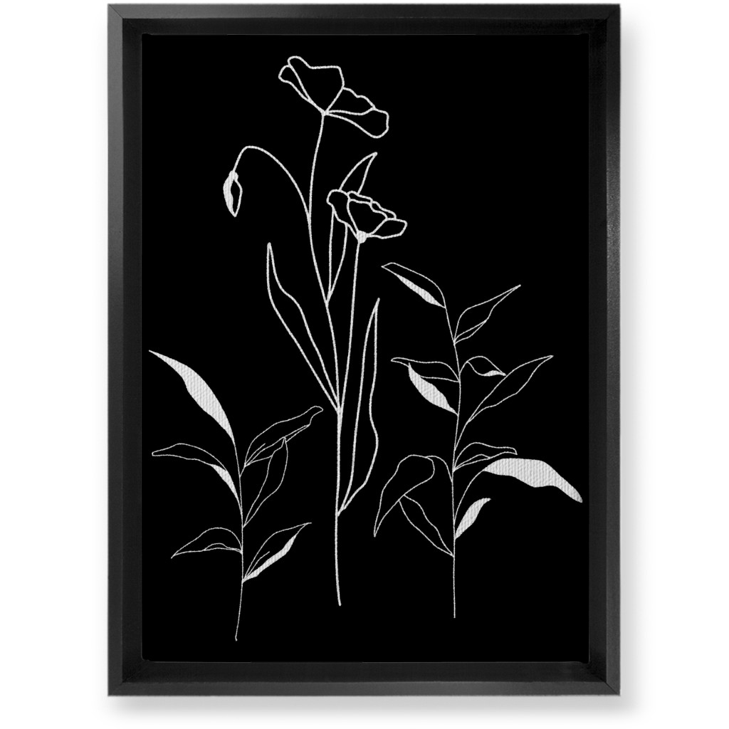 Meadow Botanical - Black and White Wall Art, Black, Single piece, Canvas, 10x14, Black