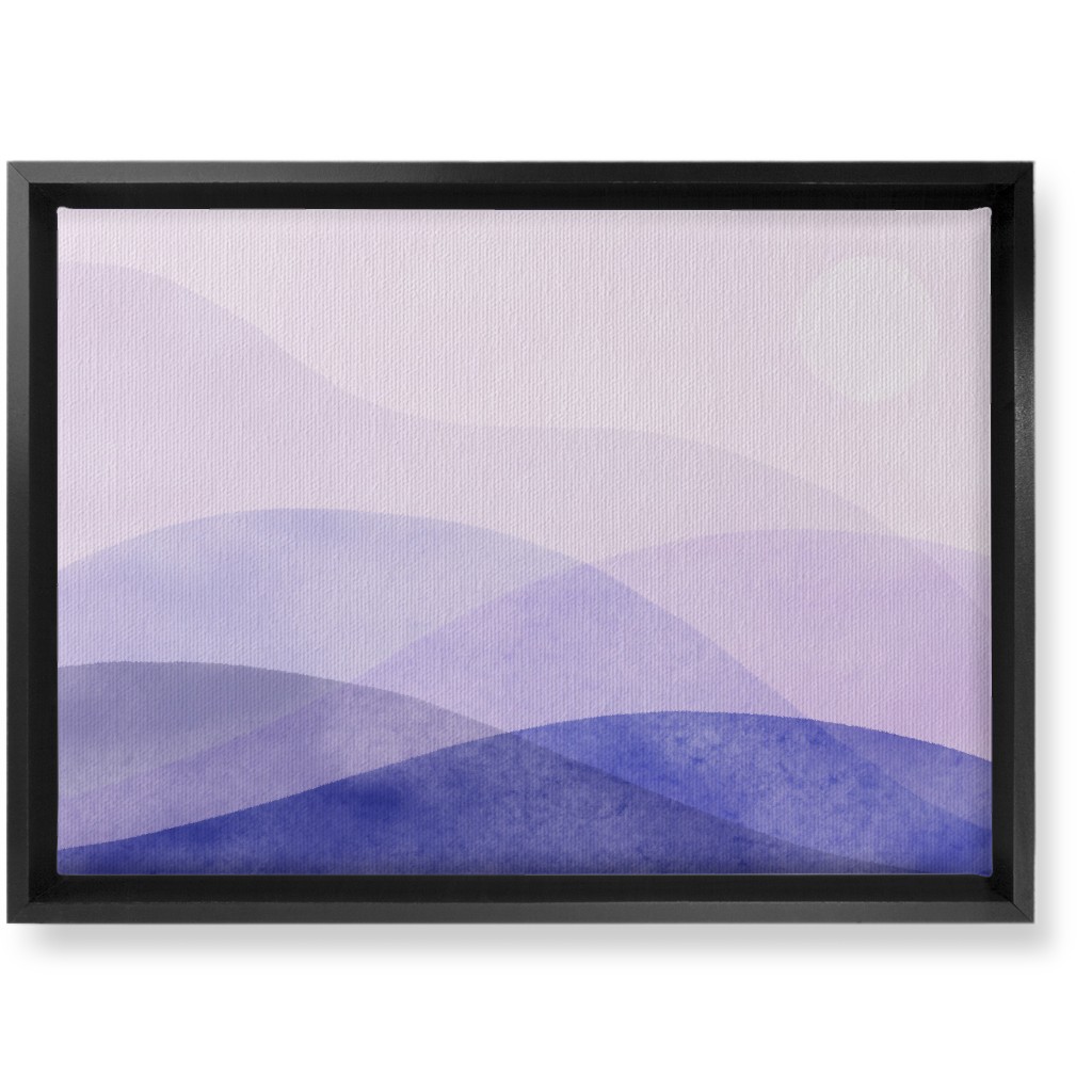 a View of the Mountains - Purple Wall Art, Black, Single piece, Canvas, 10x14, Purple