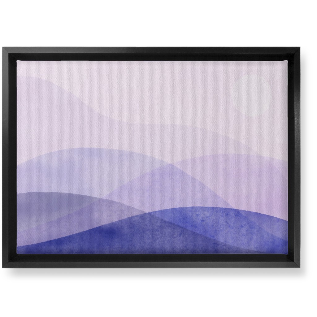 a View of the Mountains - Purple Wall Art, Black, Single piece, Canvas, 10x14, Purple, Purple