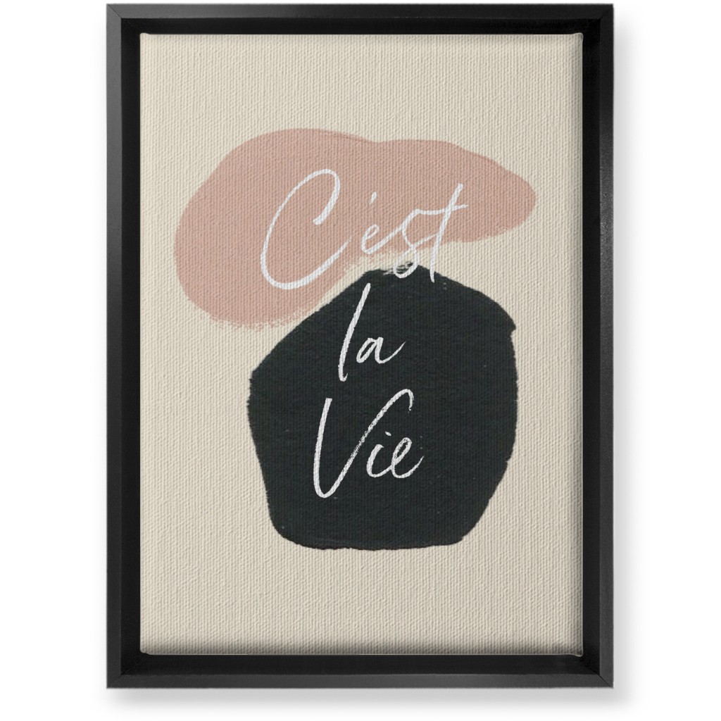 C'est La Vie Wall Art, Black, Single piece, Canvas, 10x14, Pink, Bright Pink