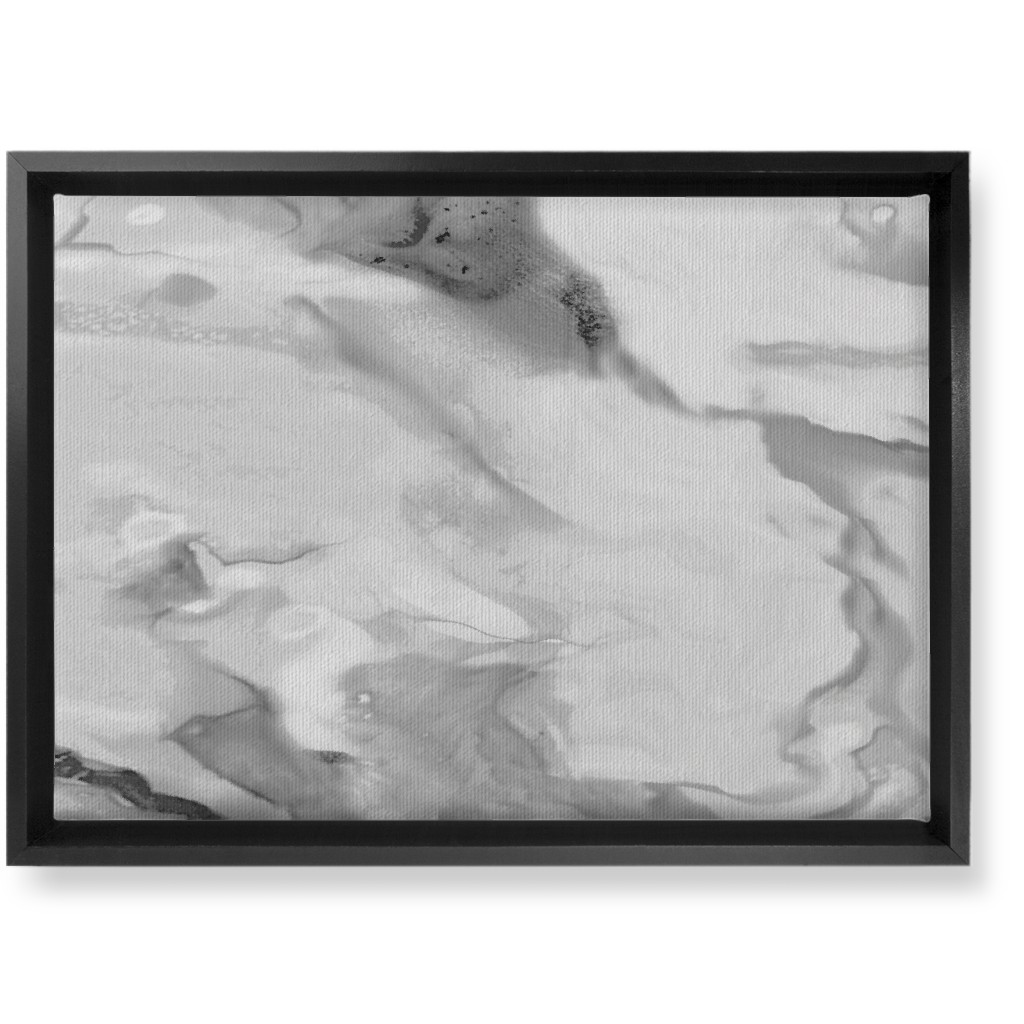 Carerra Marble - Watercolor Wall Art, Black, Single piece, Canvas, 10x14, Gray