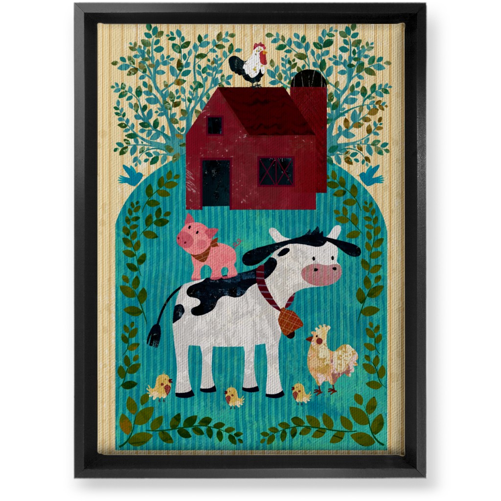 Farm Life - Animals & Barn Wall Art, Black, Single piece, Canvas, 10x14, Multicolor