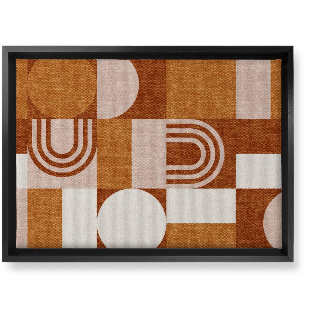 Aria Geometric Patchwork - Orange Wall Art, Black, Single piece, Canvas, 10x14, Orange, Orange