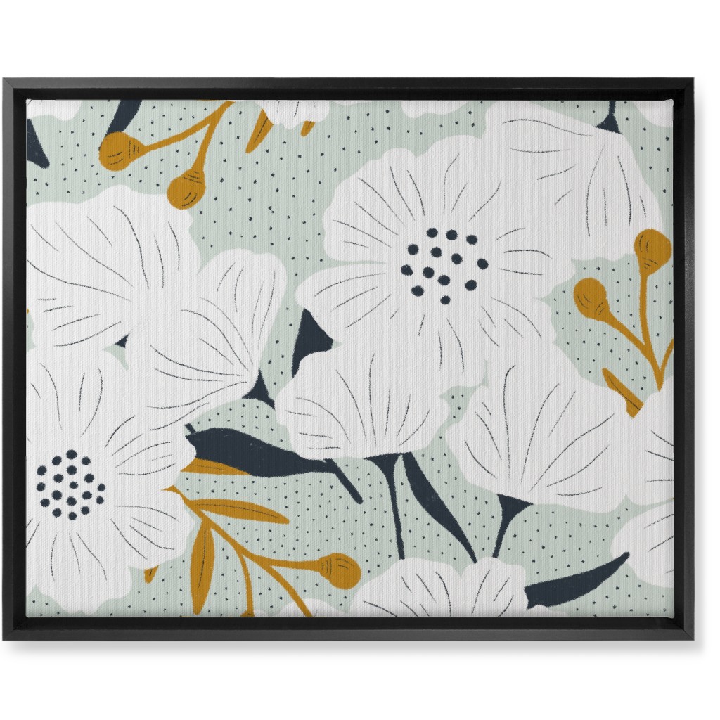 Beulah - Pale Blue Wall Art, Black, Single piece, Canvas, 16x20, Blue, True Blue