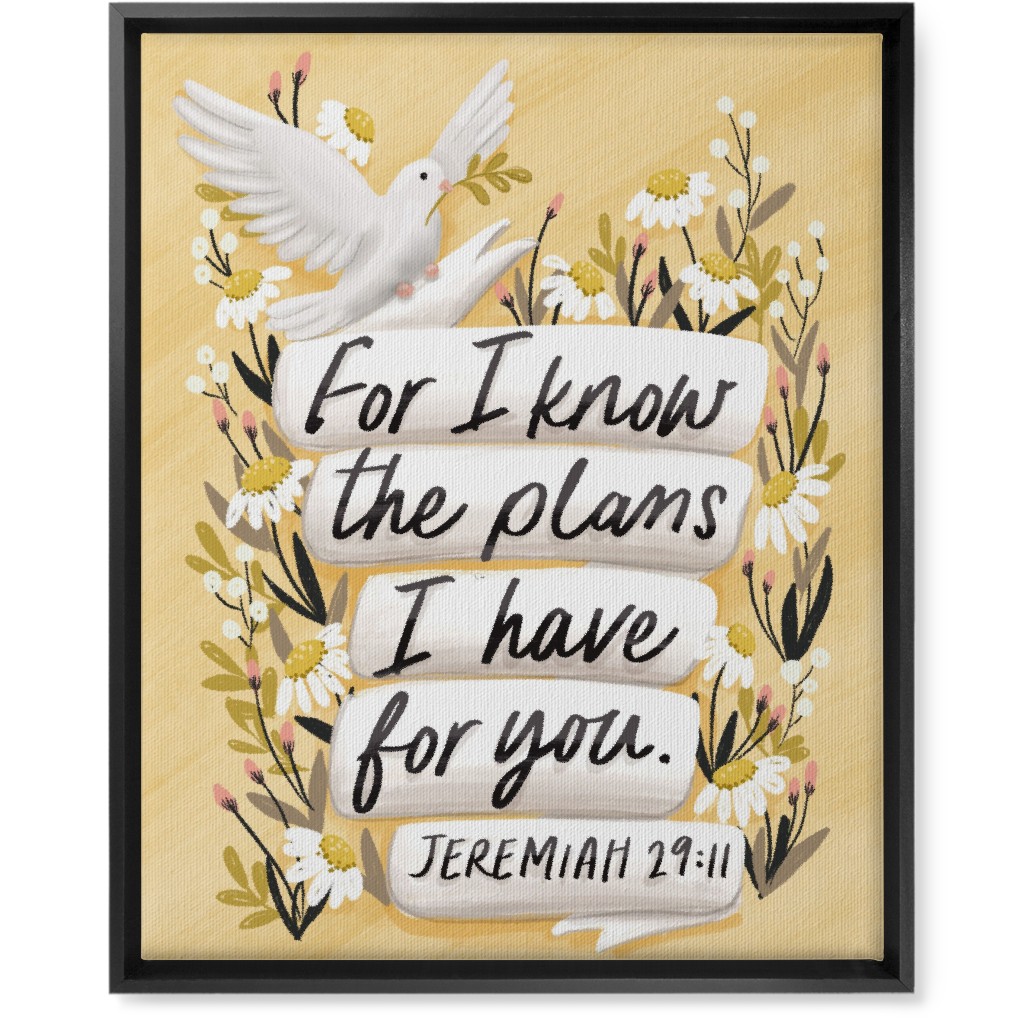 for I Know the Plans I Have for You - Yellow Wall Art, Black, Single piece, Canvas, 16x20, Yellow