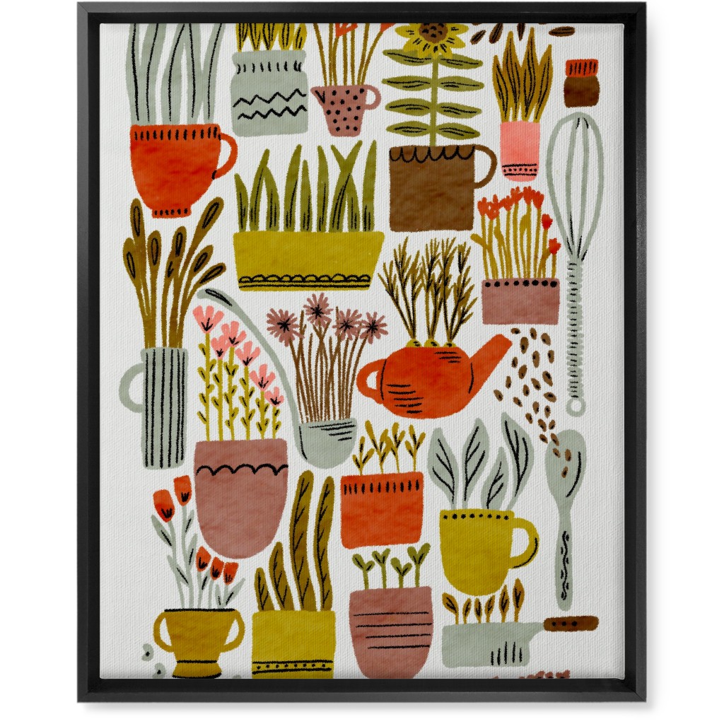 Kitchen Garden - Multi Wall Art, Black, Single piece, Canvas, 16x20, Multicolor