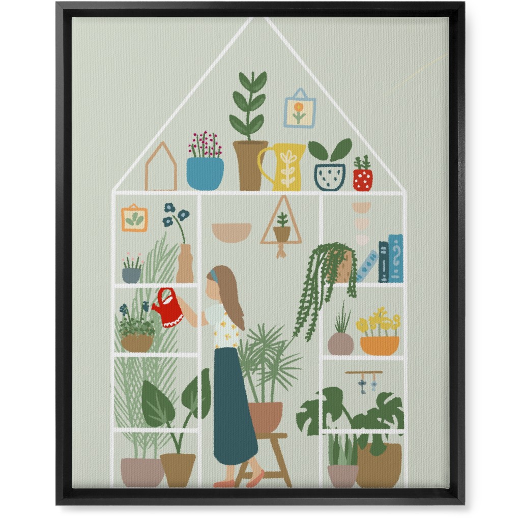 Gardening Indoors - Multi Wall Art, Black, Single piece, Canvas, 16x20, Multicolor