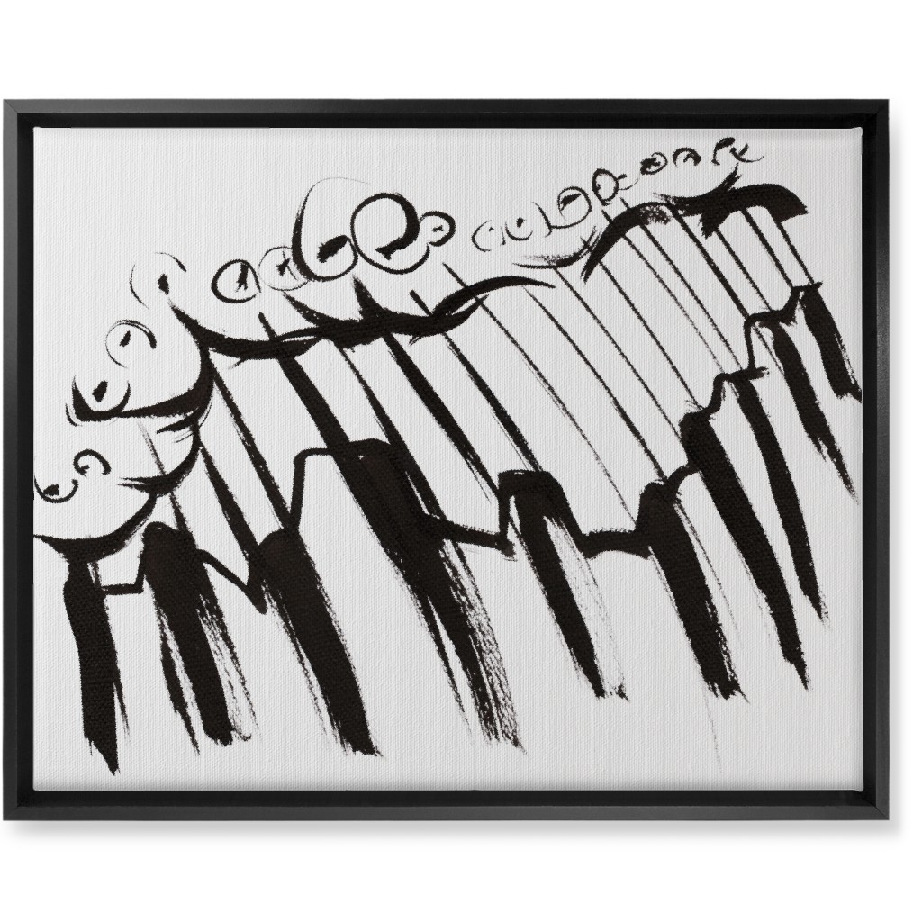 Pianissmo - Black and White Wall Art, Black, Single piece, Canvas, 16x20, White