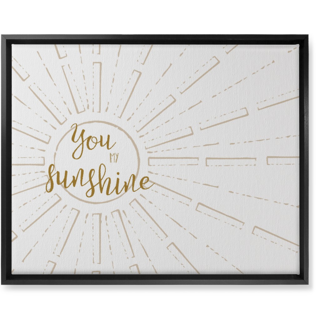 You Are My Sunshine - White and Golden Wall Art, Black, Single piece, Canvas, 16x20, Yellow, Classic Yellow