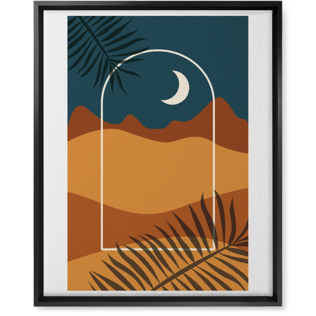 Abstract Landscapes in Windows Moon Wall Art, Black, Single piece, Canvas, 16x20, Multicolor, Camel