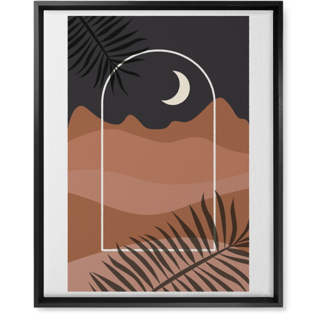 Abstract Landscapes in Windows Moon Wall Art, Black, Single piece, Canvas, 16x20, Multicolor, Gray